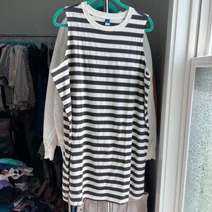 Old Navy Black & White Stripe Tank Dress